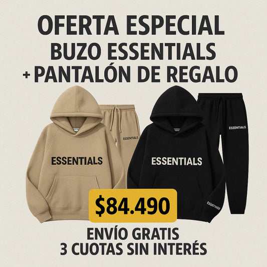 PROMO 2X1 BUZO ESSENTIALS + PANTALON DE REGALO